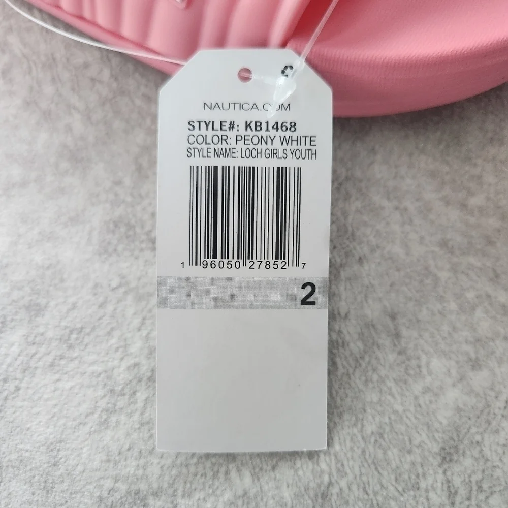 Nautica Kids Slip-On Sandal. Athletic Slide Youth Loch Girls-Peony White…